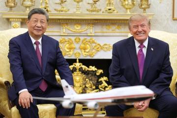 President Xi Jinping and President Trump in the Oval Office on Thursday