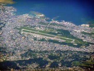 Marine Corps Air Station Futenma, in the city of Ginowan, Okinawa, seen from the air in May 2010