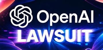 An illustration referring to the lawsuits filed against OpenAI this week by eight American states