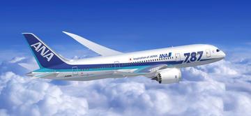 An ANA Boeing 787 in flight