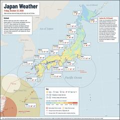 Japan weather map, Friday, October 23, 2026